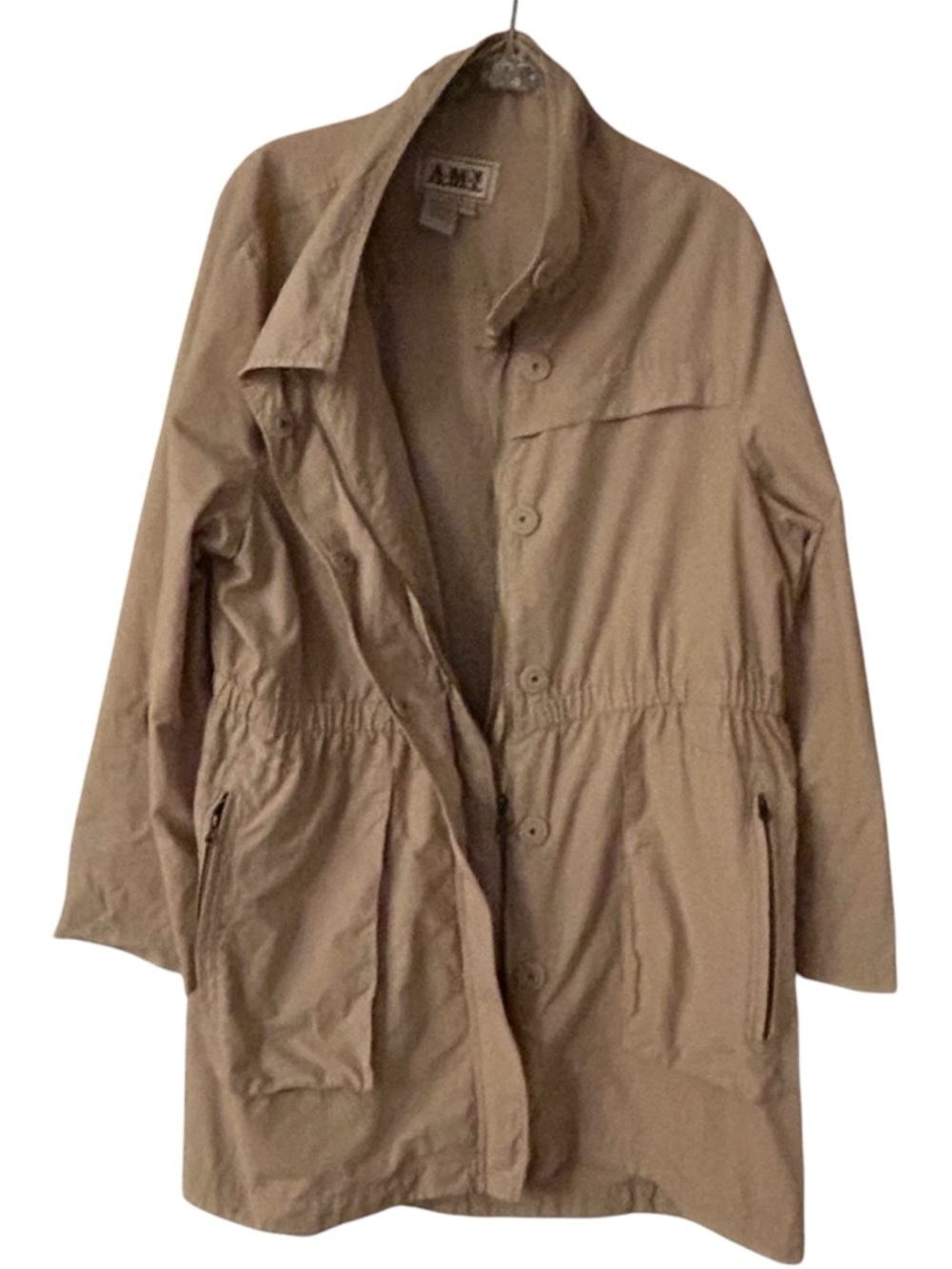 Ami Women's Tan Utility Jacket with Cinch Waist Size 1X - Picture 3 of 8